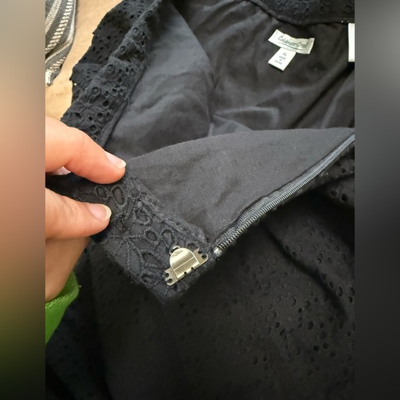 Coldwater Creek Black Eyelet lace ruffle midi Skirt - Picture 12 of 12